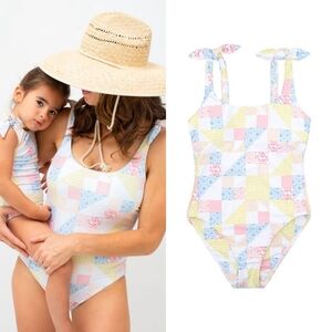 Minnow X Maisonette Patchwork Tie Knot One Piece Swimsuit